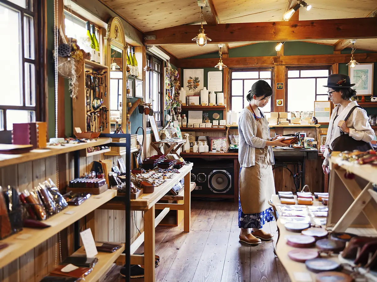 A specialty store interior with its own fit-out and staff